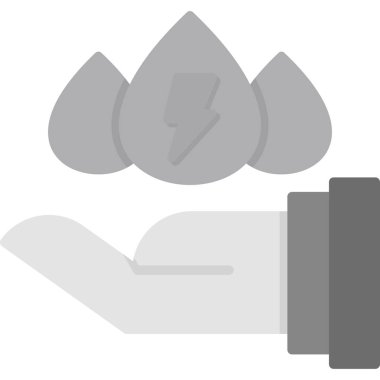 El ele tutuşan batarya ikonu. Ağ için ampul vektör simgesi olan el pilinin tasviri