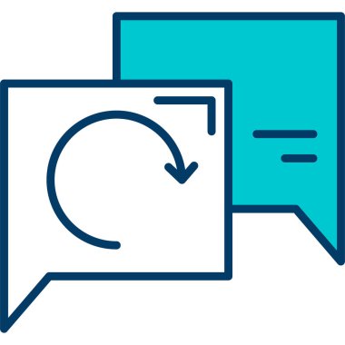 İleti vektör çizgisi simgesi, işaret, arkaplanda sembol, konuşma balonu simgesi, vuruşlar veya işaret. logo biçimi.