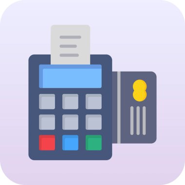 Kredi kartı düz simgesi, düz vektör illüstrasyonu, eps