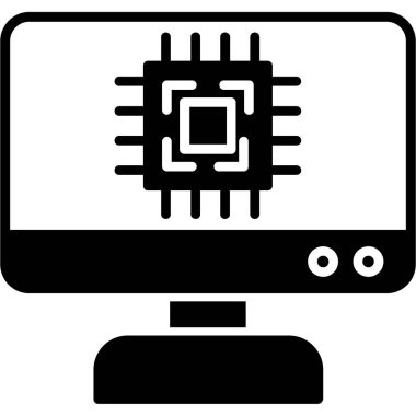 İşlemci. Web simgesi basit illüstrasyon