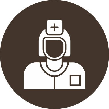 Modern b 'nin vektör illüstrasyonu hemşire ikonundan yoksun