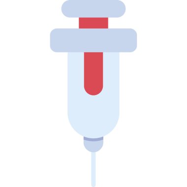 Tıbbi şırınga beyaz arka planda izole edilmiş. Düz stil. vektör illüstrasyonu.