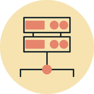 Ağ simgesi. Web tasarımı için sunucu vektör simgesinin basit illüstrasyonu