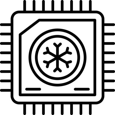 Cpu simge vektör illüstrasyonu