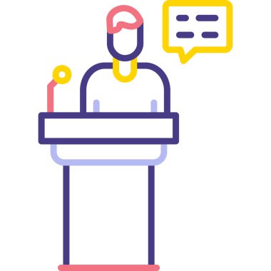 Konuşmacı. Web simgesi basit illüstrasyon