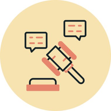 Adalet hukuku simgesi vektör illüstrasyonu