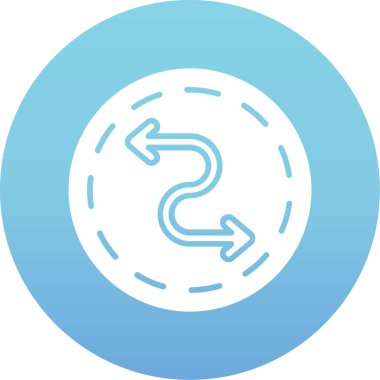 Bir sarmalın mavi daire simgesinin vektör çizimi