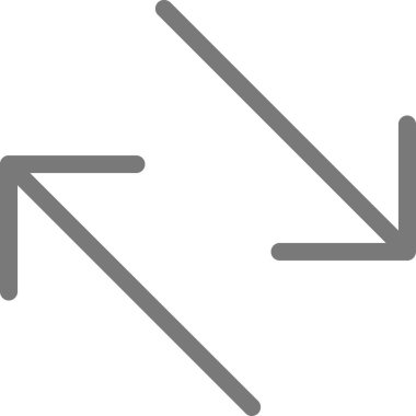 Sola dön İnce çizgi simgesi