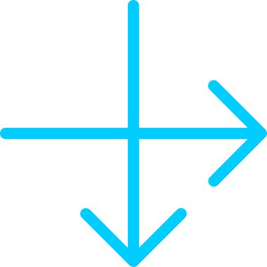 ok aşağı çizgi simgesi dış hat biçiminde