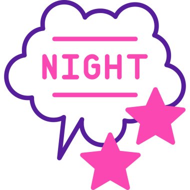 İyi geceler. Web simgesi vektör illüstrasyonu