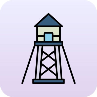 Benzersiz kule vektör çizgisi simgesi