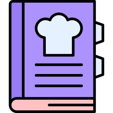 Şef şapka ikonu. Taslak şef şapka vektör simgesi rengi düz izole