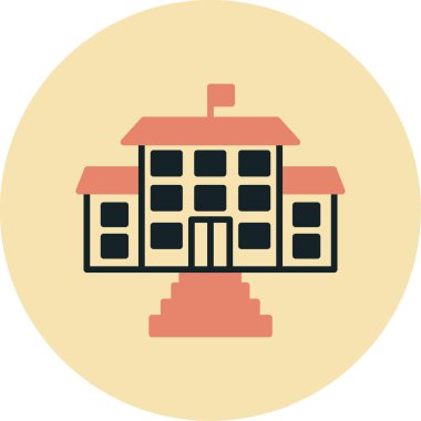 Bina. Web simgesi basit illüstrasyon