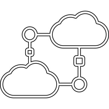 Wi-Fi ikonu ile bulut hesaplaması. İnce çizgi tasarımı. vektör illüstrasyonu.
