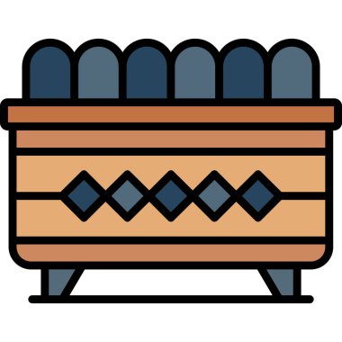 Ahşap günlük simgesi renk ana hatları vektörü