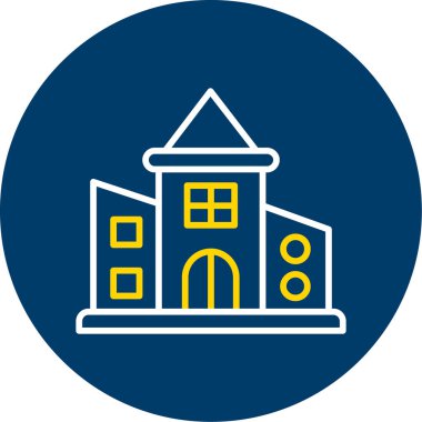 Bina. Web simgesi basit illüstrasyon