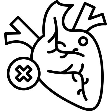 Kırık kalp ikonu ana hatlarıyla