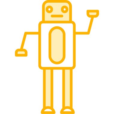 robot düz simgesi, vektör illüstrasyonu