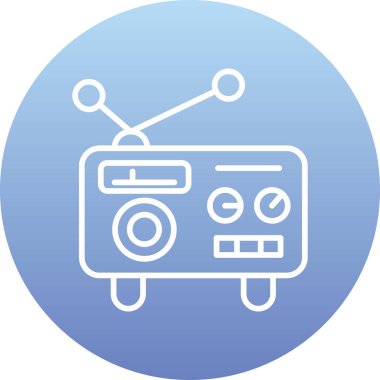 Benzersiz radyo simgesi vektör illüstrasyonu