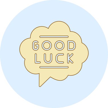 Bir iyi şans kartının metin ve metinli vektör çizimi.