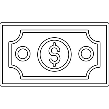 Bill Doları para simge vektör çizim tasarım