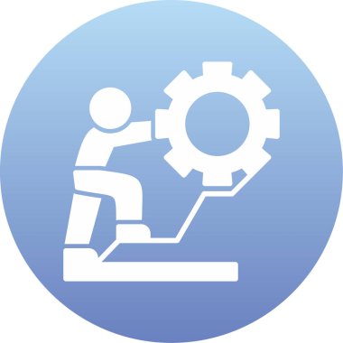 Mavi dişli bir adamın vektör çizimi