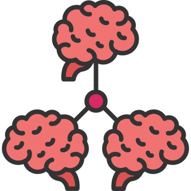 Beyin. Web simgesi basit illüstrasyon