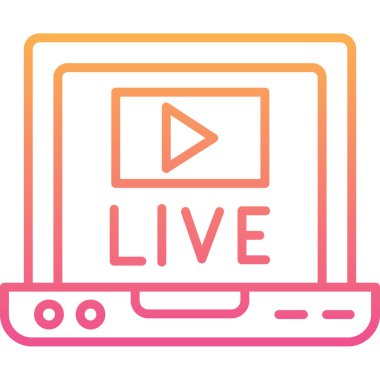 canlı yayın renk ikonu vektör illüstrasyonu