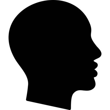 Profil profili silueti açık ağızlı genç bir erkek kafası