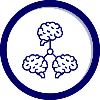 Beyin ağacı yuvarlanmış vektör simgesi