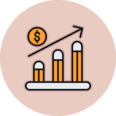 büyüme grafiği ikonu modern basit tasarım illüstrasyonu