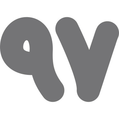 Tek harfli v simgesinin vektör illüstrasyonu