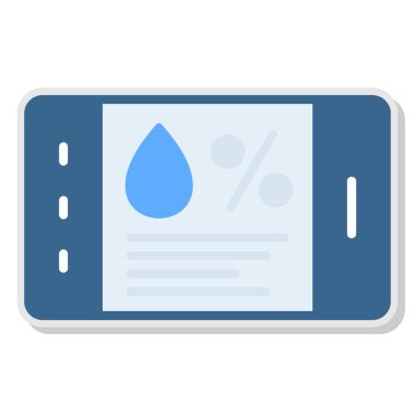 Su damlası vektör ikonu tasarımlı akıllı telefon.