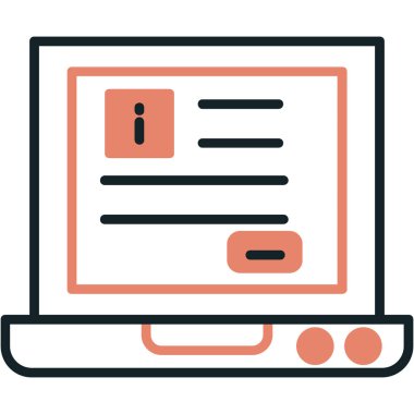 dizüstü bilgisayar web simgesi basit illüstrasyon