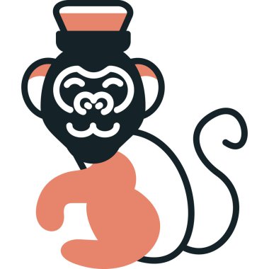 maymun ikon vektör illüstrasyonu