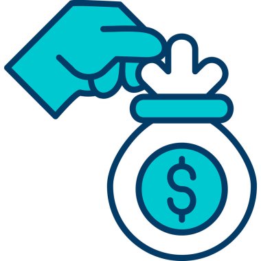 Dolar sikke vektör simgesi