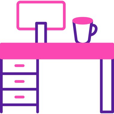 Masa başı. Web simgesi basit illüstrasyon