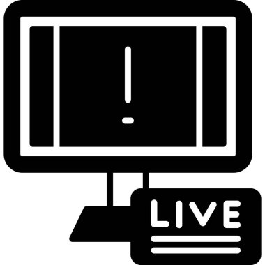 Canlı akışı simgesi, düz stil.