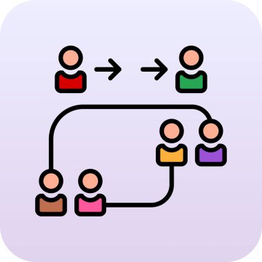 Bir grup insanın vektör çizimi