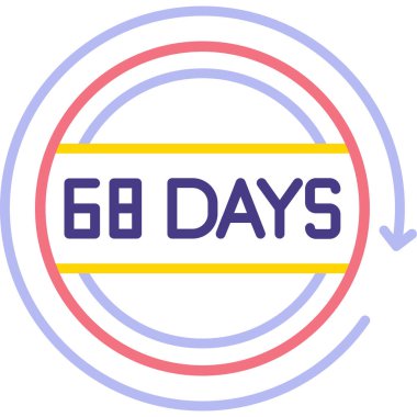 Simge vektörüne gitmek için 65 gün. Geri sayım 65 gün. Say, geri sayım simgesi, zaman 5