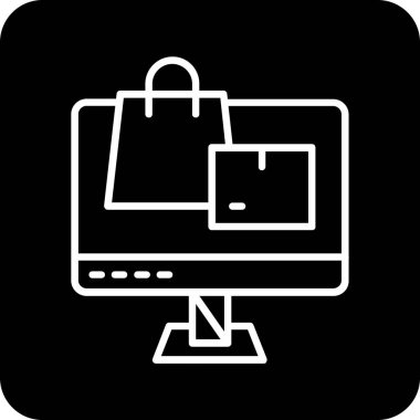 Alışveriş poşeti simgesi, vektör illüstrasyonu