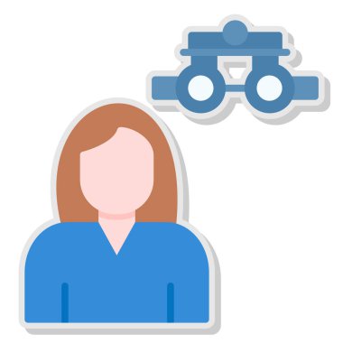 Kadın. Web simgesi basit illüstrasyon