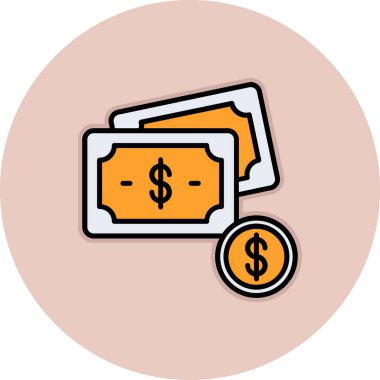 Dolar. Web simgesi basit illüstrasyon