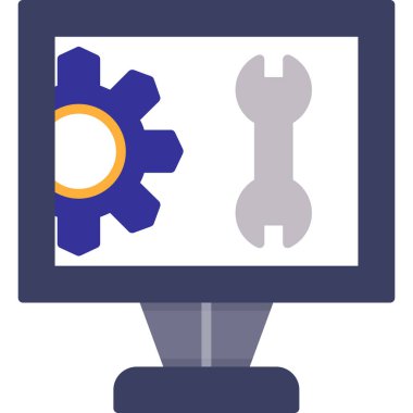 bilgisayar onarım simgesi düz biçimli