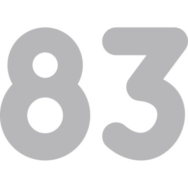 835 numara ve sayı, vektör tasarım elemanı beyaz arkaplanda izole edildi