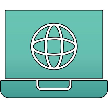 İnternet bağlantısı simgesine sahip dünya haritası. İnternet ve ağ kurma kavramı. vektör grafiği