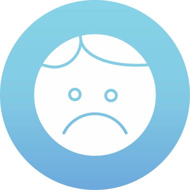 hüzünlü yüz simgesi düz stil