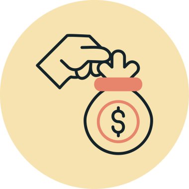 Dolar simgesi. düz tasarım vektör çizimi.