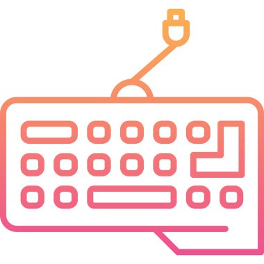 Klavye web simgesi, vektör çizim