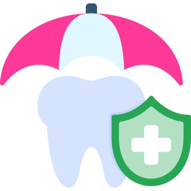 Diş sağlığı ikonu düz stil